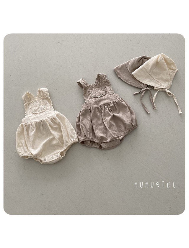 《予約》送料無料【nunubiel】bebe)milga romper & bonnet