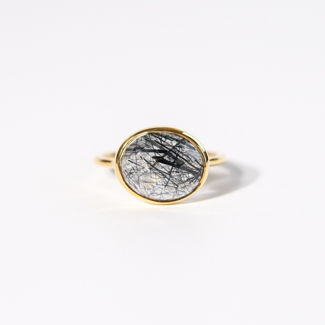 【9号】ブラックルチルクォーツ リング