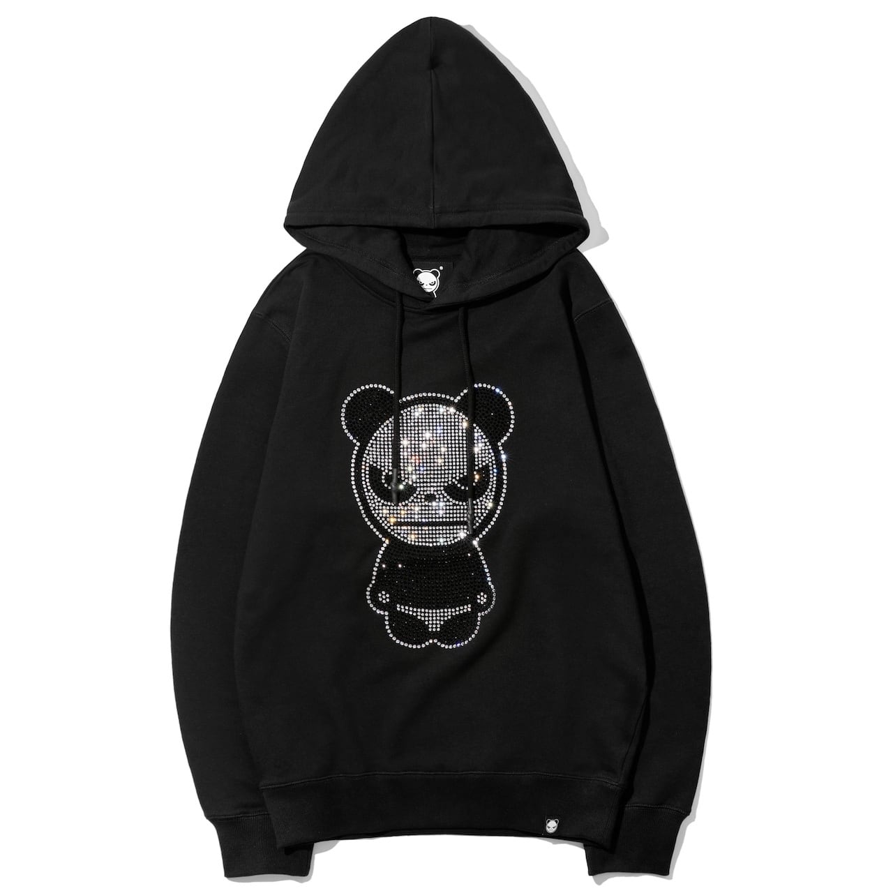 ▼▼HIPANDA ハイパンダ レディース ラインストーン ブラック SIZE M HIPANDA（ハイパンダ） パーカー レディース ラインストーンHIPANDA