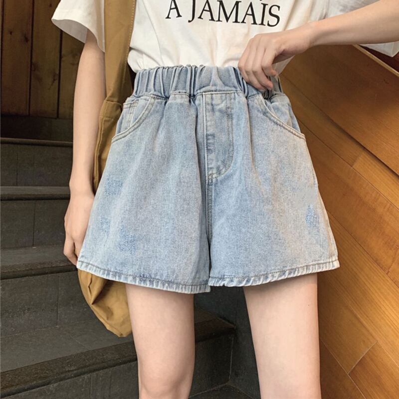 パンツ サマールーズ薄手ハイウェストAラインショーツ ジーンズ レディース 夏物 ブルマー 萌量不足15274545145