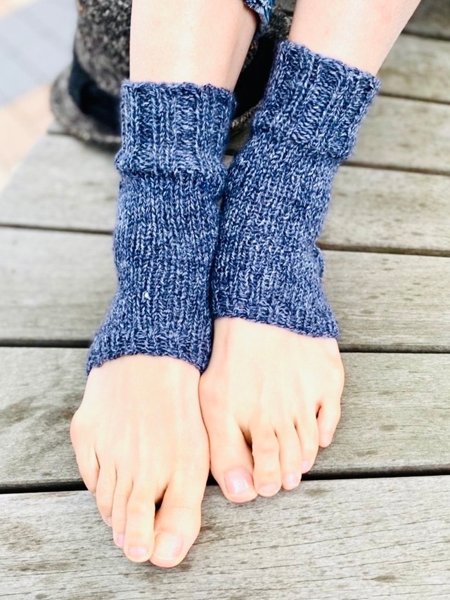 アンクルウォーマー　デニムカラー ブルー My Kinda Body　