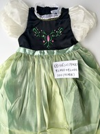 クーポンで2,980円→1,773円【即納】100/120/130訳あり品プリンセスチュールドレス グリーン シフォン袖タイプ［アナと雪の女王 アナ］