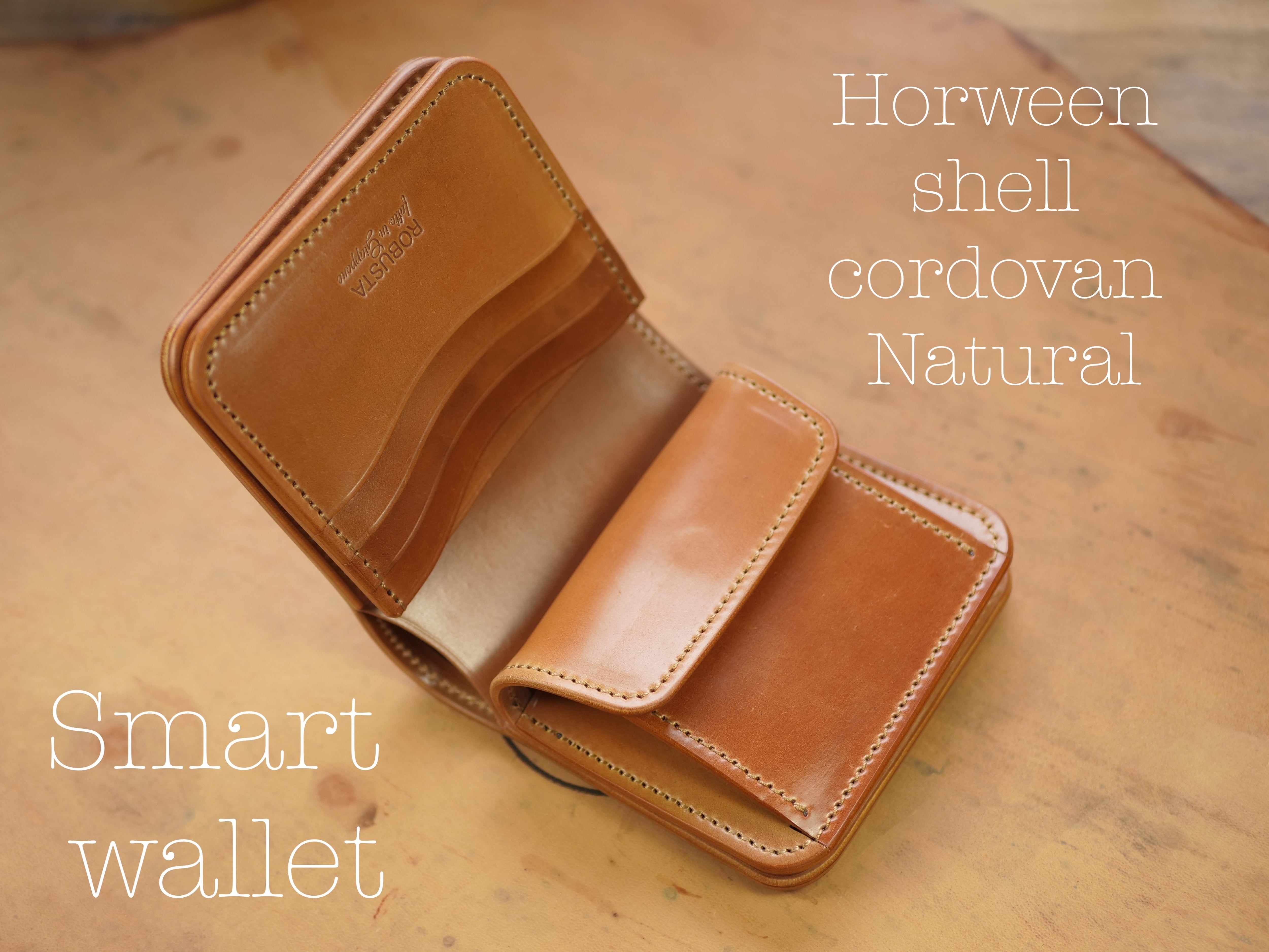Smart wallet / Horween shell cordovan Natural | robusta