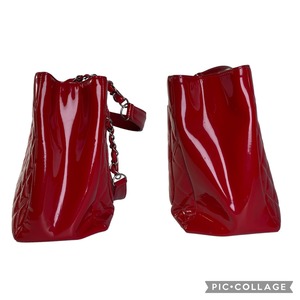 【最終処分SALE】CHANEL シャネル ココマーク GST エナメル／パテントレザー トートバッグ レッド A-7547