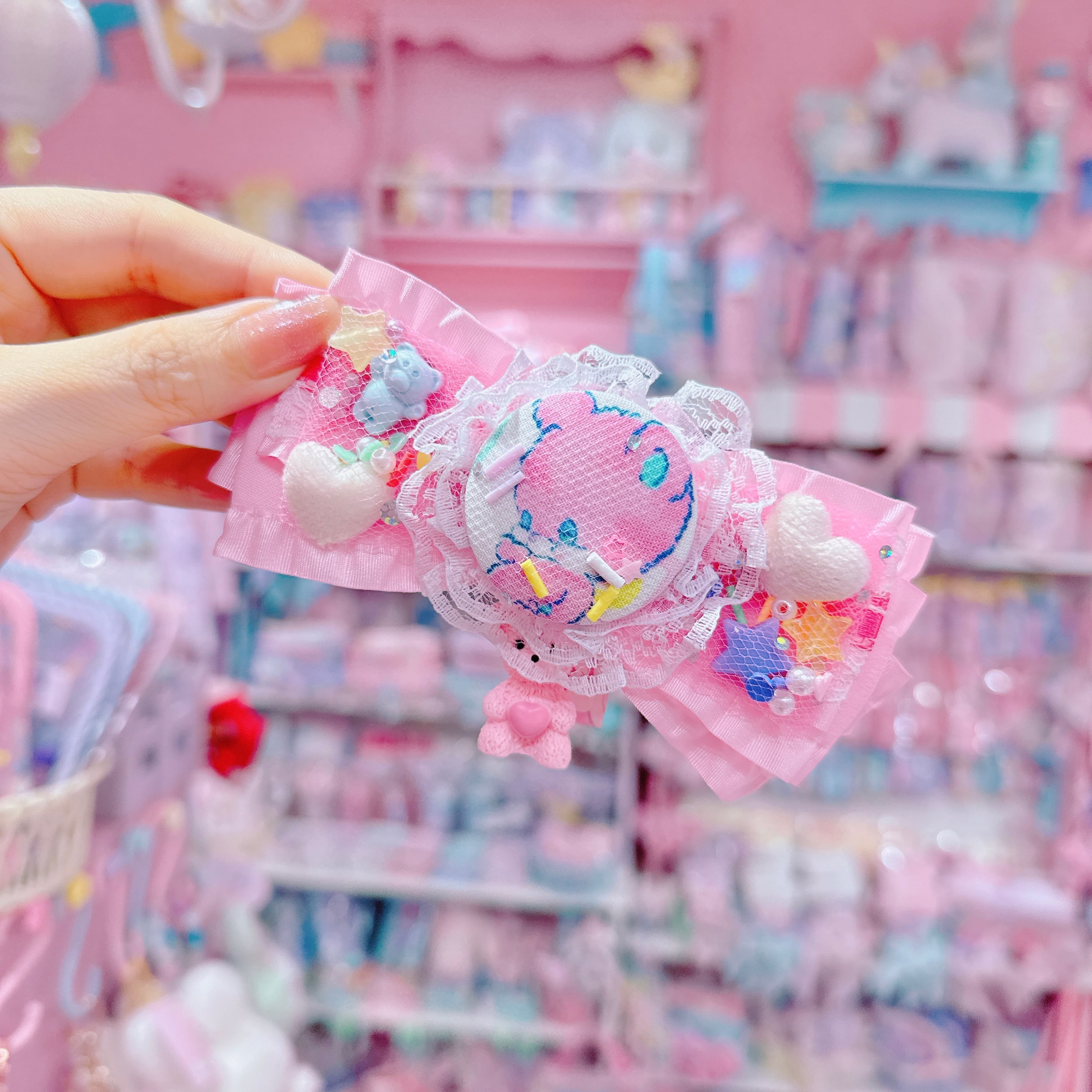 【R14】56-1くるみチュールリボンヘアクリップ