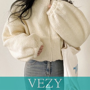 ボアジャケット 韓国 フリースジャケット ショート丈 ボアブルゾン 中厚手 ジップアップ ゆったり 防寒アウタースタンドカラー 冬服 おしゃれ 羽織り アウター コート ジャケット VEZY ベジー ItemNo.【20171148 】