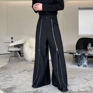 【Men】RETRO ZIPPER WIDE-LEG PANTS STRAIGHT CUT S-1043