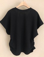 【新作5％OFF・3日間】Side-Shirring V-neck T-shirts_5colors