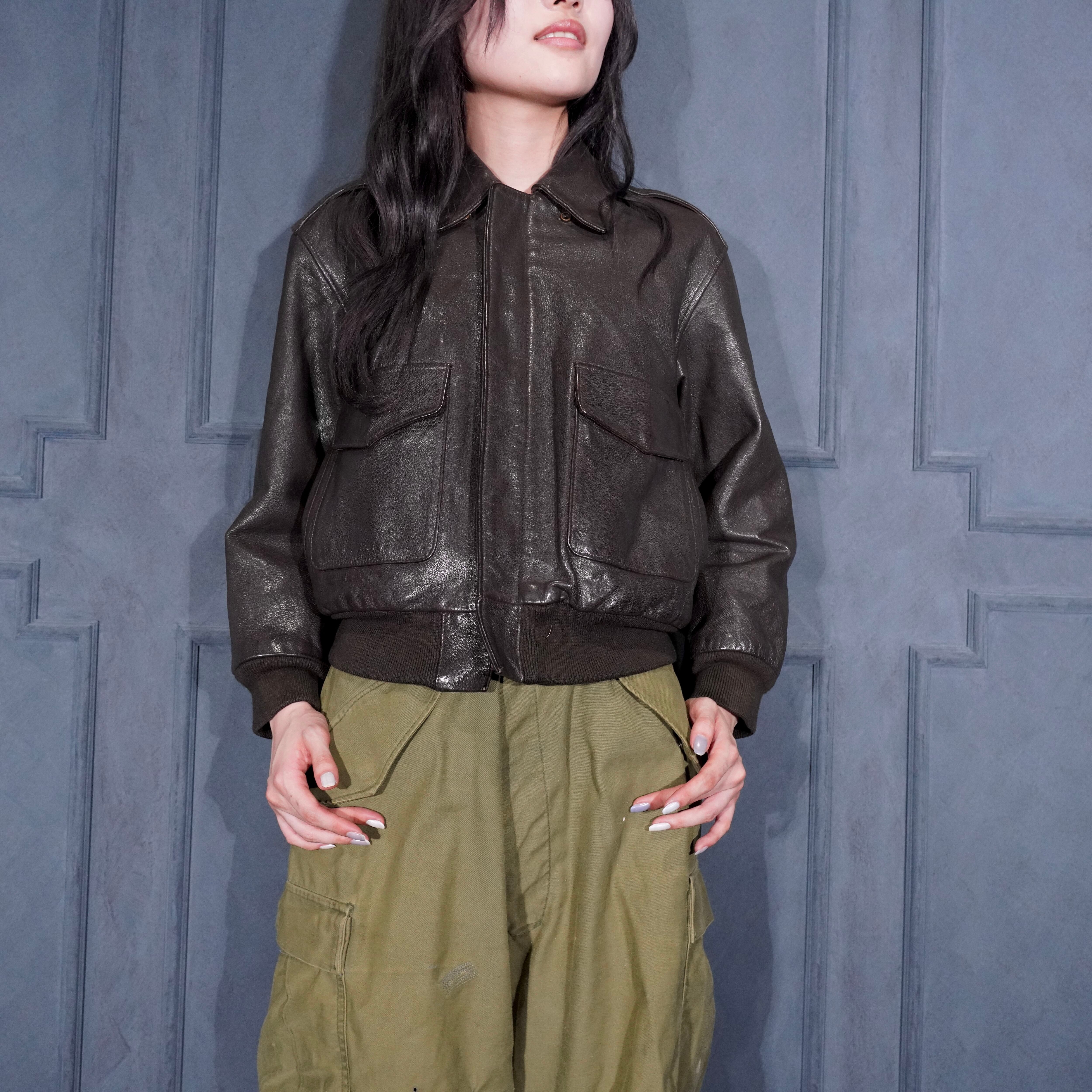 USA VINTAGE US WINGS A-2 TYPE LEATHER FLIGHT JACKET/アメリカ古着A