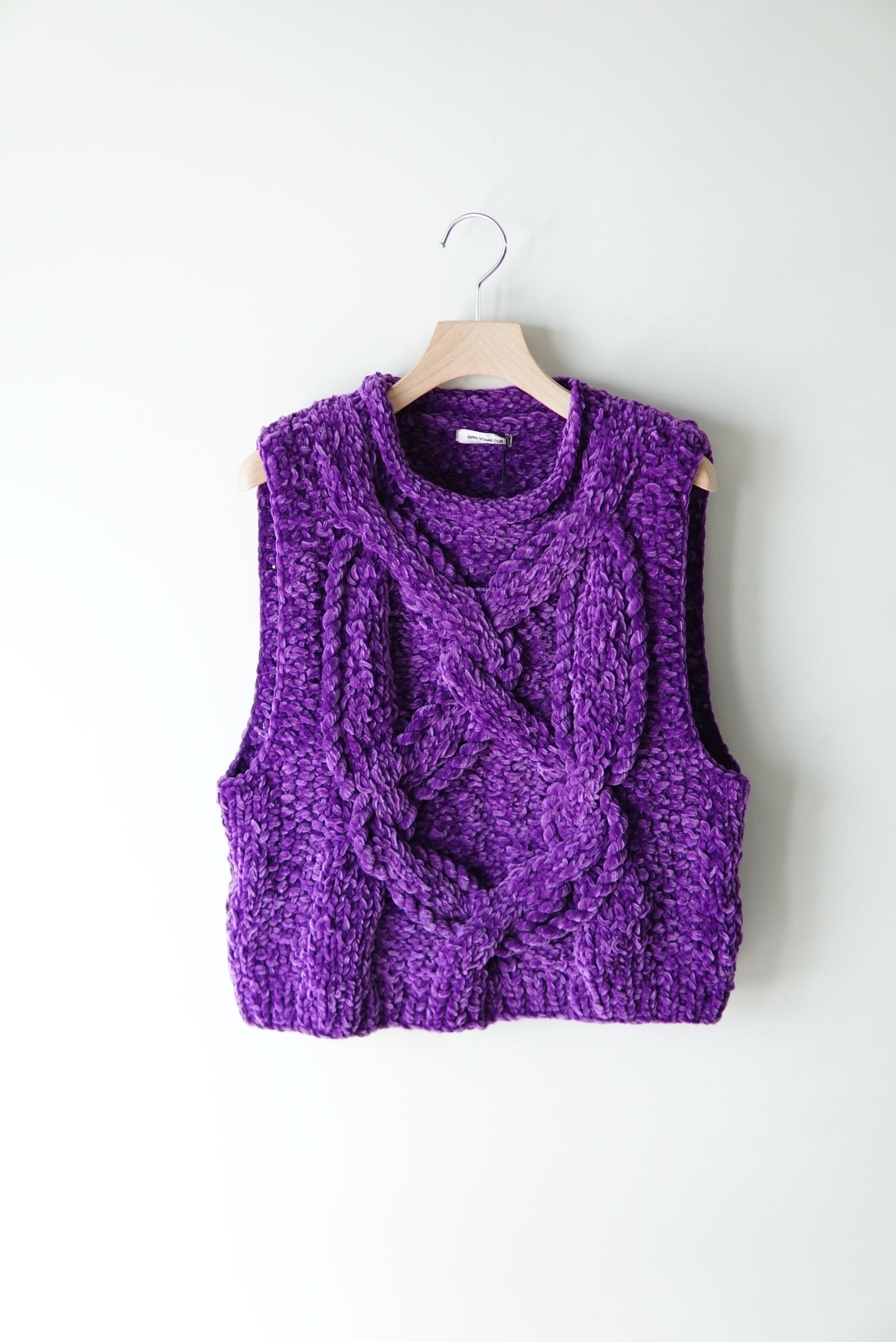 OPEN SESAME CLUB / Chenille Cable Vest / PURPLE