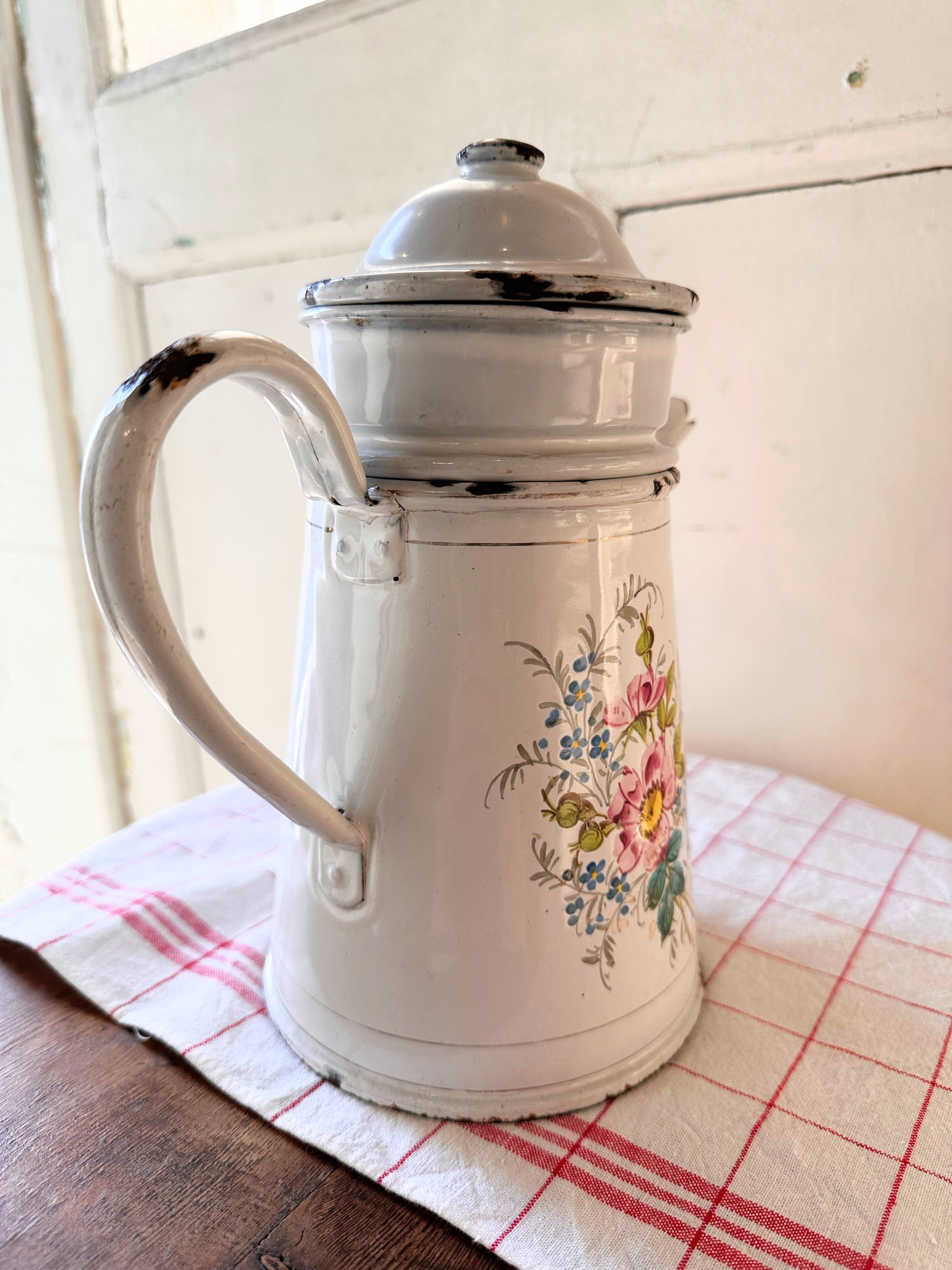 ETOILE French Coffee Pot 花柄琺瑯コーヒーポット | Brocante de La