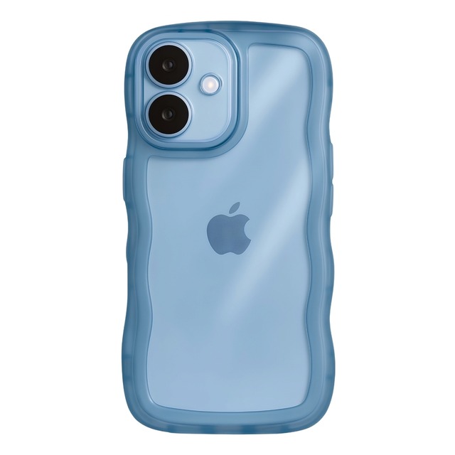 【iPhone 15/14/13/SE/8/7シリーズ専用ページ】クリアなくねくねケース（ブルー）
