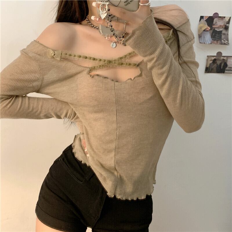 レースTシャツ シャツ 薄手サマートップス ロング 夏物 ピュア ブラックストロベリース31171890145