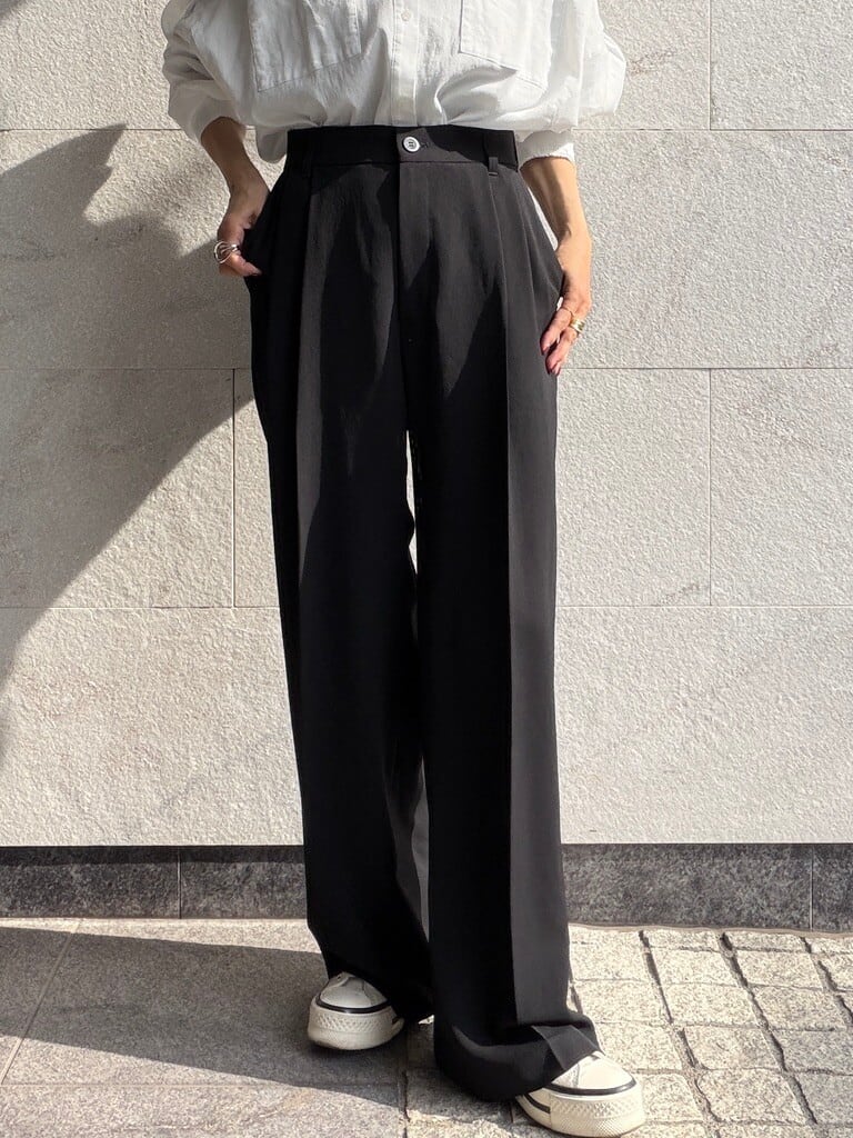 ウォッシャブル 2タックリラックステーパードパンツ