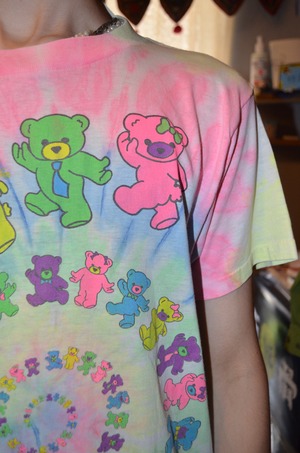 [L] 70s~ tiedye (not) dead bear Tee