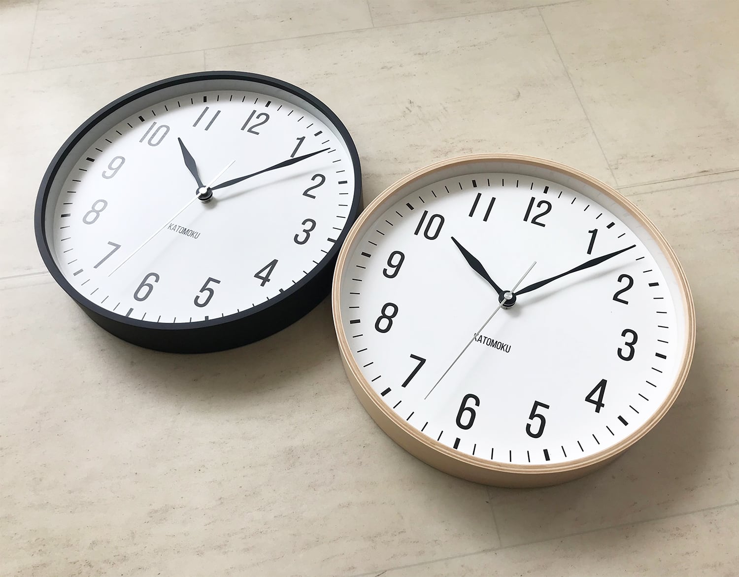 KATOMOKU plywood clock 19 ブラック km-111BK | 加藤木工株式会社