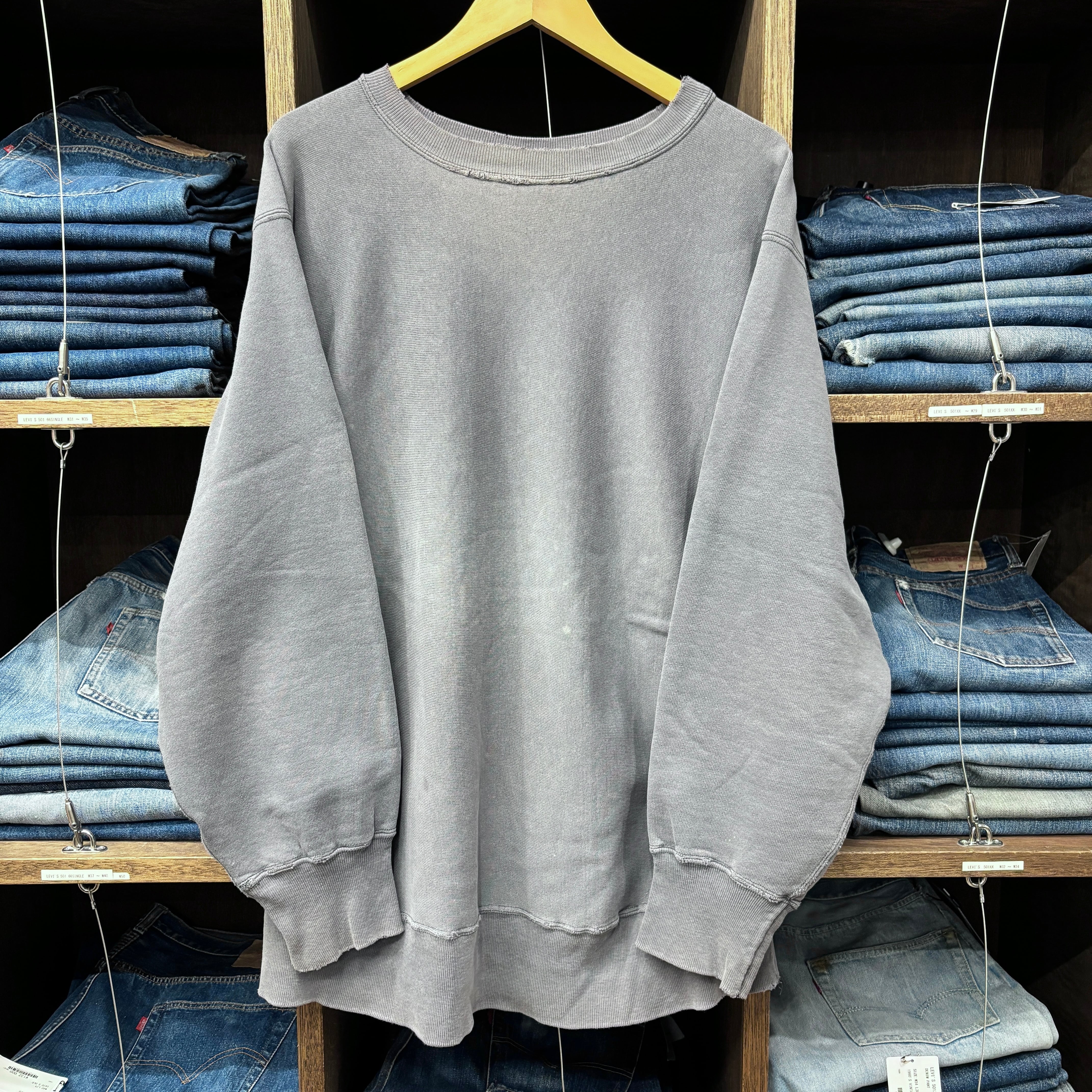 1980'S CHAMPION REVERSE WEAVE GREY SOLID 目無し SWEAT SHIRT