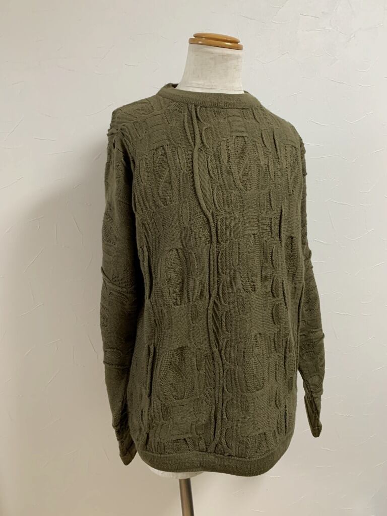 1980～90's Knitting Design Crew Neck Sweater