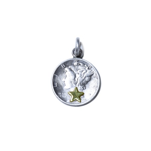 BW Mercury Dime Coin Pendant Top-Star