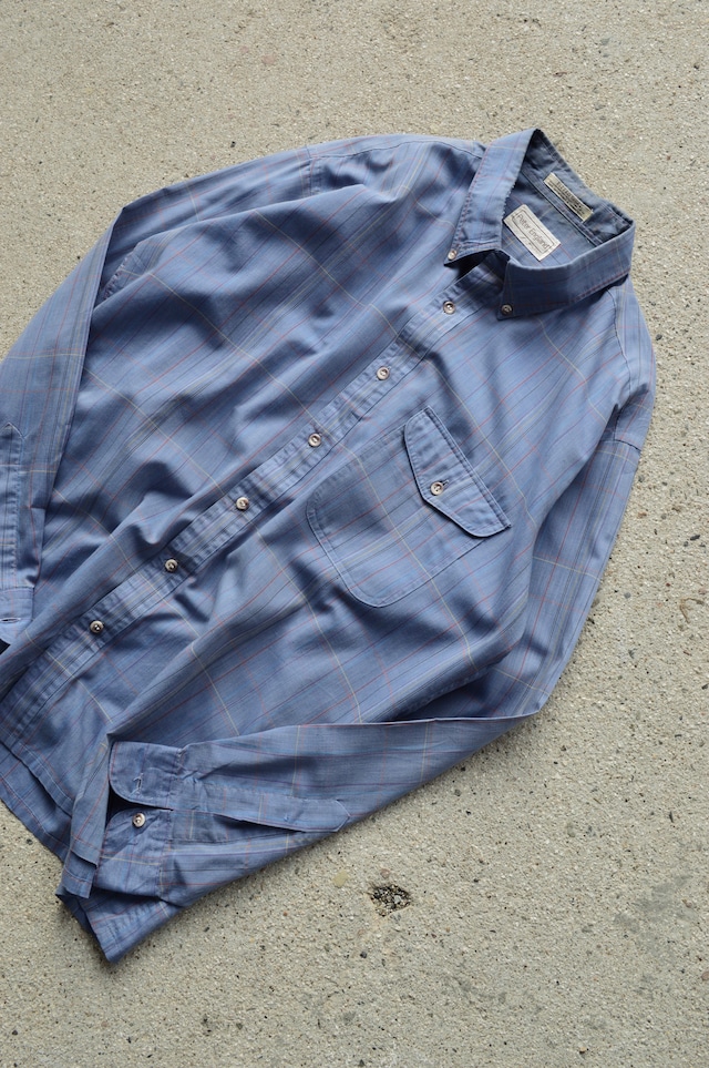 Peter ENGLAND 1990's From UK Multi Plaid Check Cotton Voile Old Shirt PolyBlend 90s euro コットンボイルシャツ