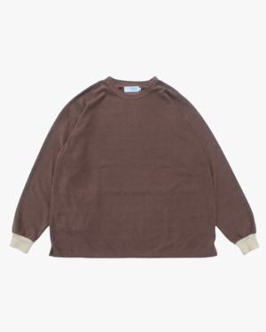 EACHTIME. PILE L/S T-SHIRT BROWN/BEIGE