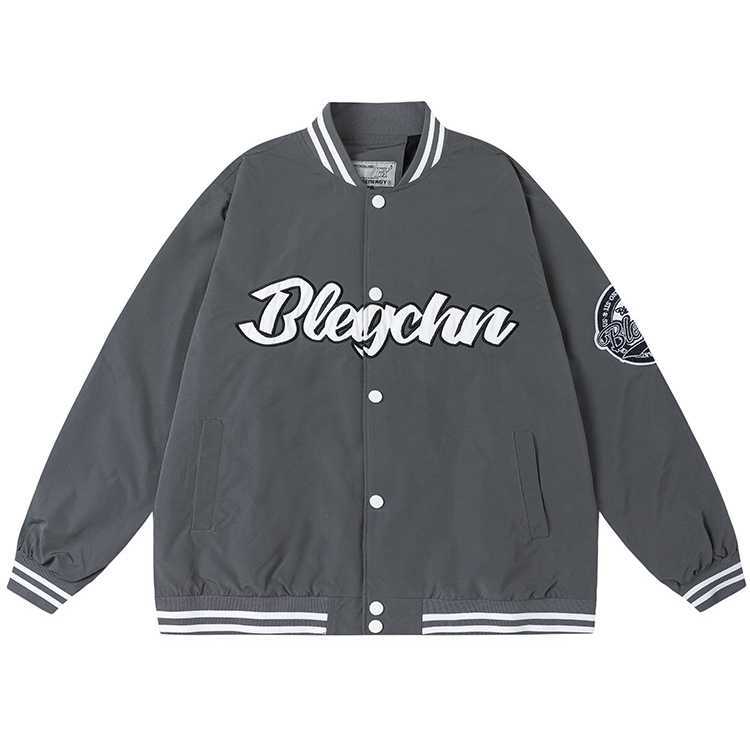 メンズ 袖ワッペン付きナイロン素材スタジャン BLACKENERGY