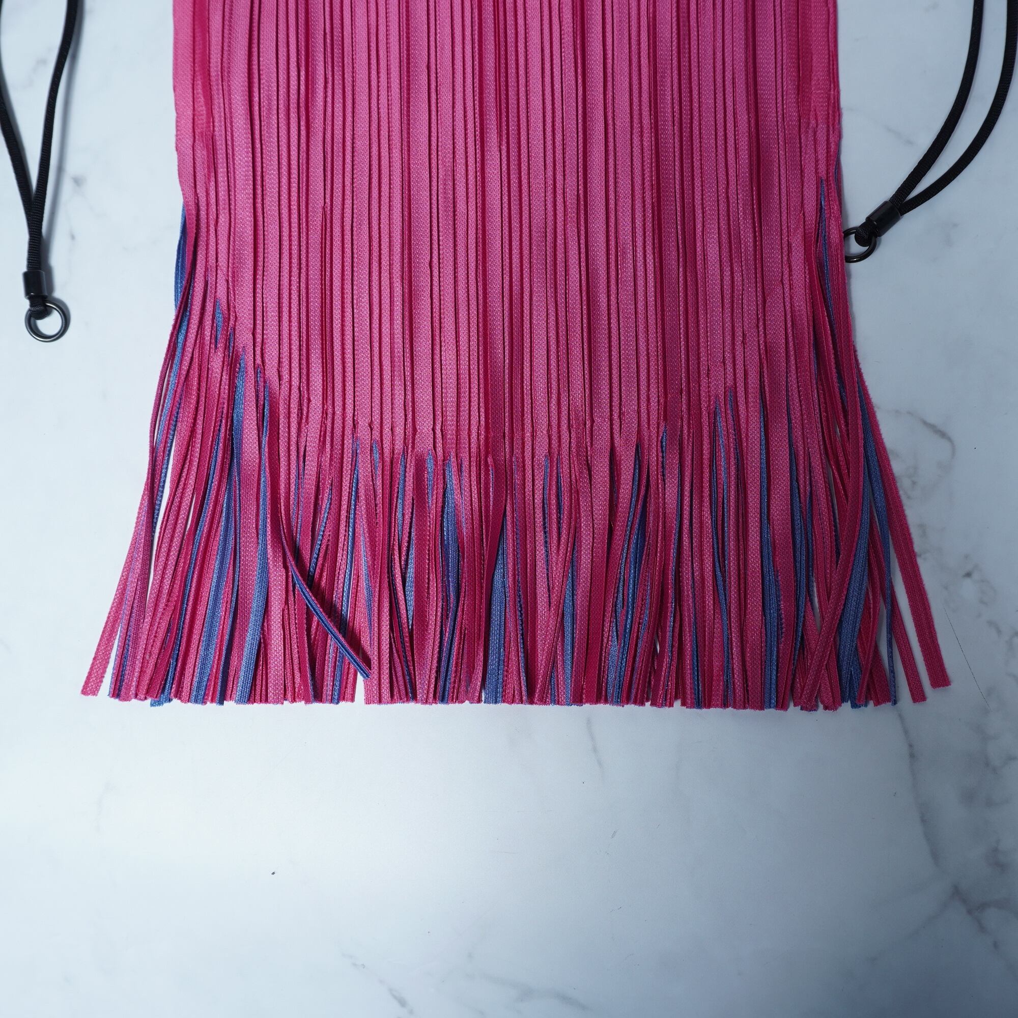 PLEATS PLEASE ISSEY MIYAKE プリーツ巾着バイカラー PLEATS PLEASE】プリーツプリーズ イッセイミヤケ バイカラーフリンジ