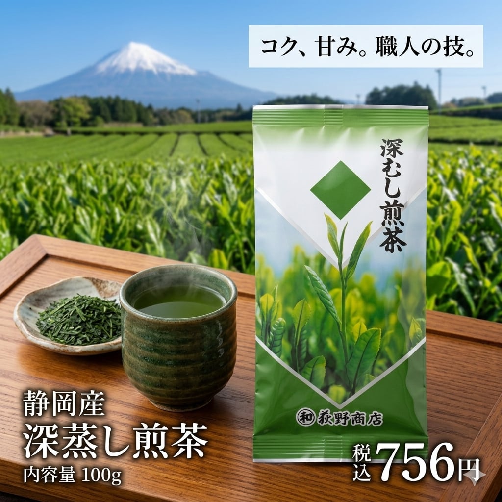 静岡産深蒸し煎茶 100g | お茶の荻野園（荻野商店）