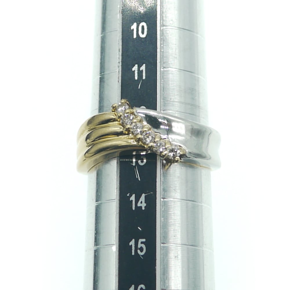 K18/Pt850 ダイヤモンド コンビデザインリング 18金 プラチナ 指輪 13 ...
