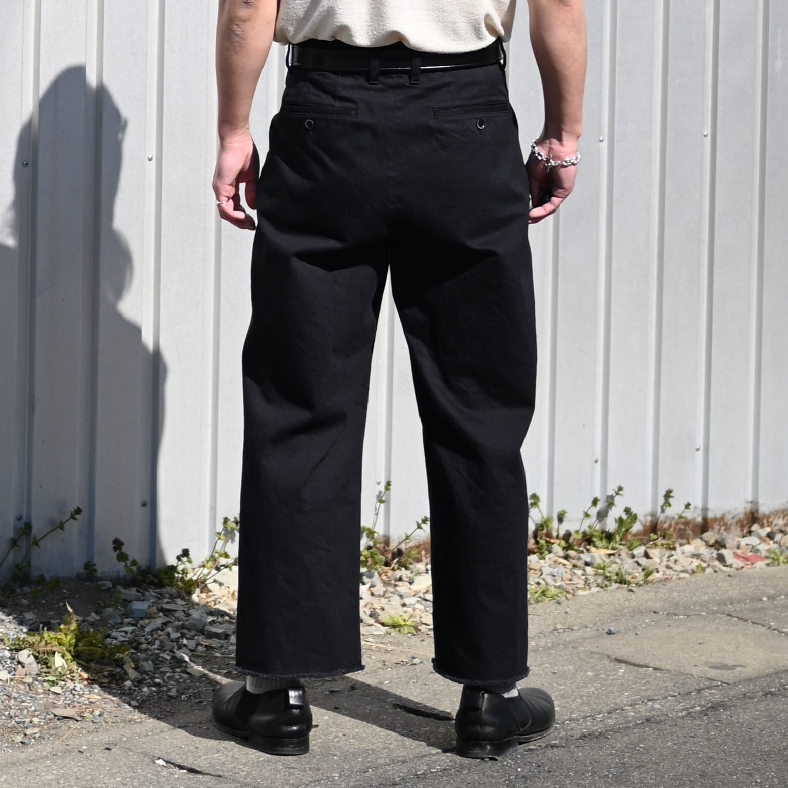 SAYATOMO / 2-Tack Cutoff Wide Denim Pants | GANKO