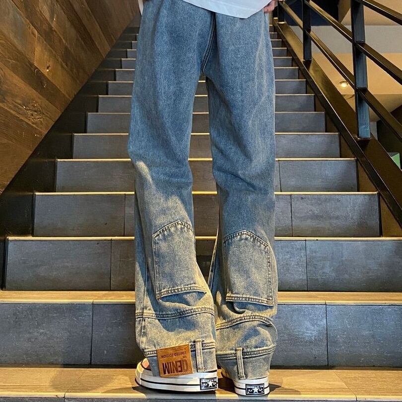 デニムパンツ ロングパンツ デニムパンツ パンツ オーバーサイズ 長