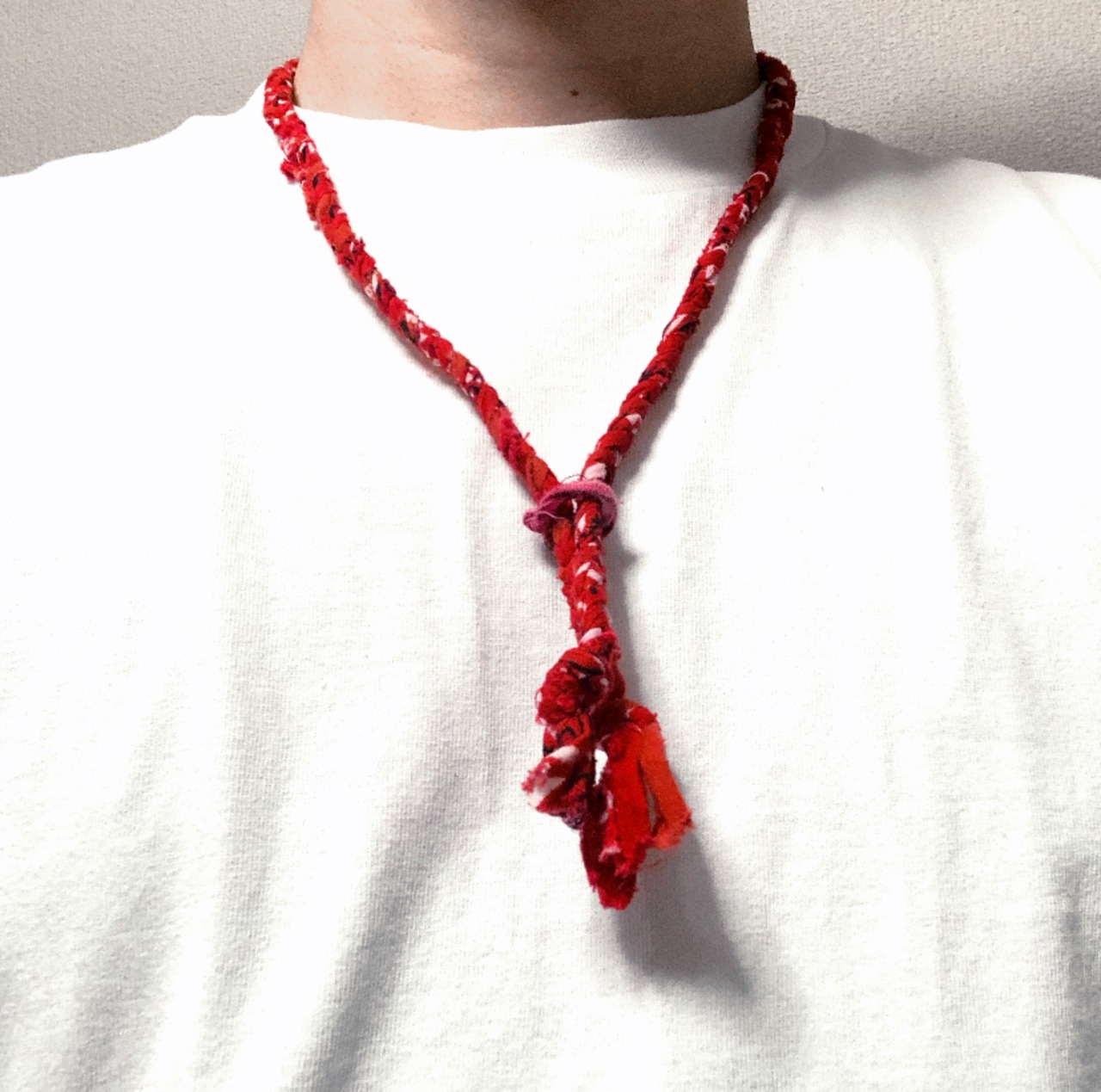 送料無料【used【ハンドメイド バンダナネックレス RED】 | eggplant86