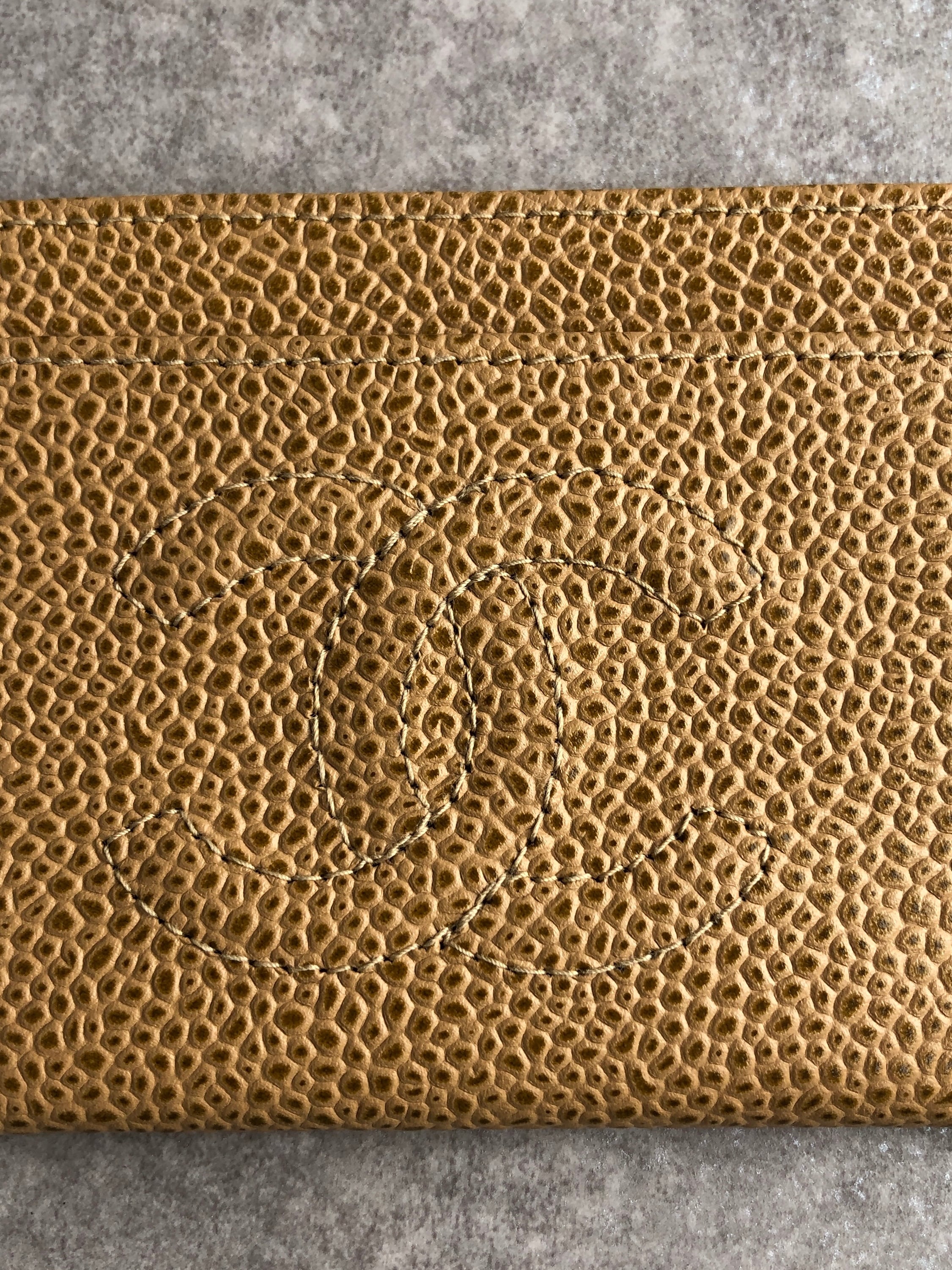 CHANEL シャネル カードケース ベージュ ココマーク レザー vintage