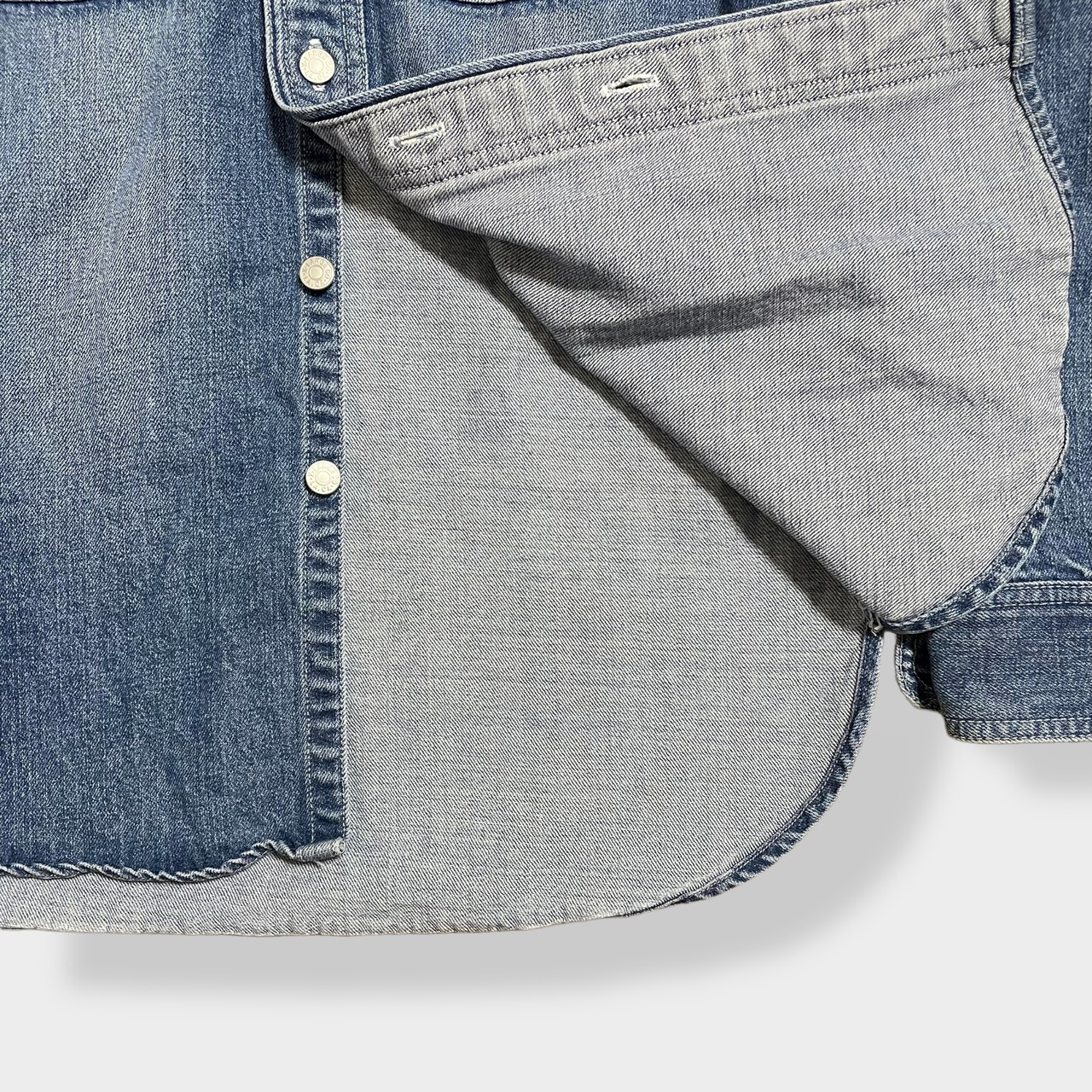 【XLARGE】日本製 デニムシャツ デニムジャケット タックボタン ネオバボタン ドッグイヤーカラー エクストララージM us古着