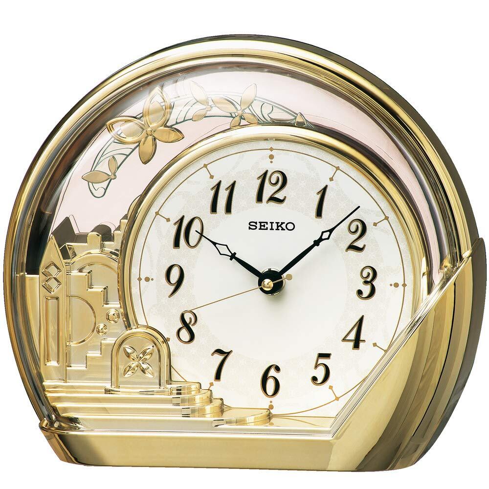 セイコークロック(Seiko Clock) 置き時計 金色光沢 本体サイズ:18.4