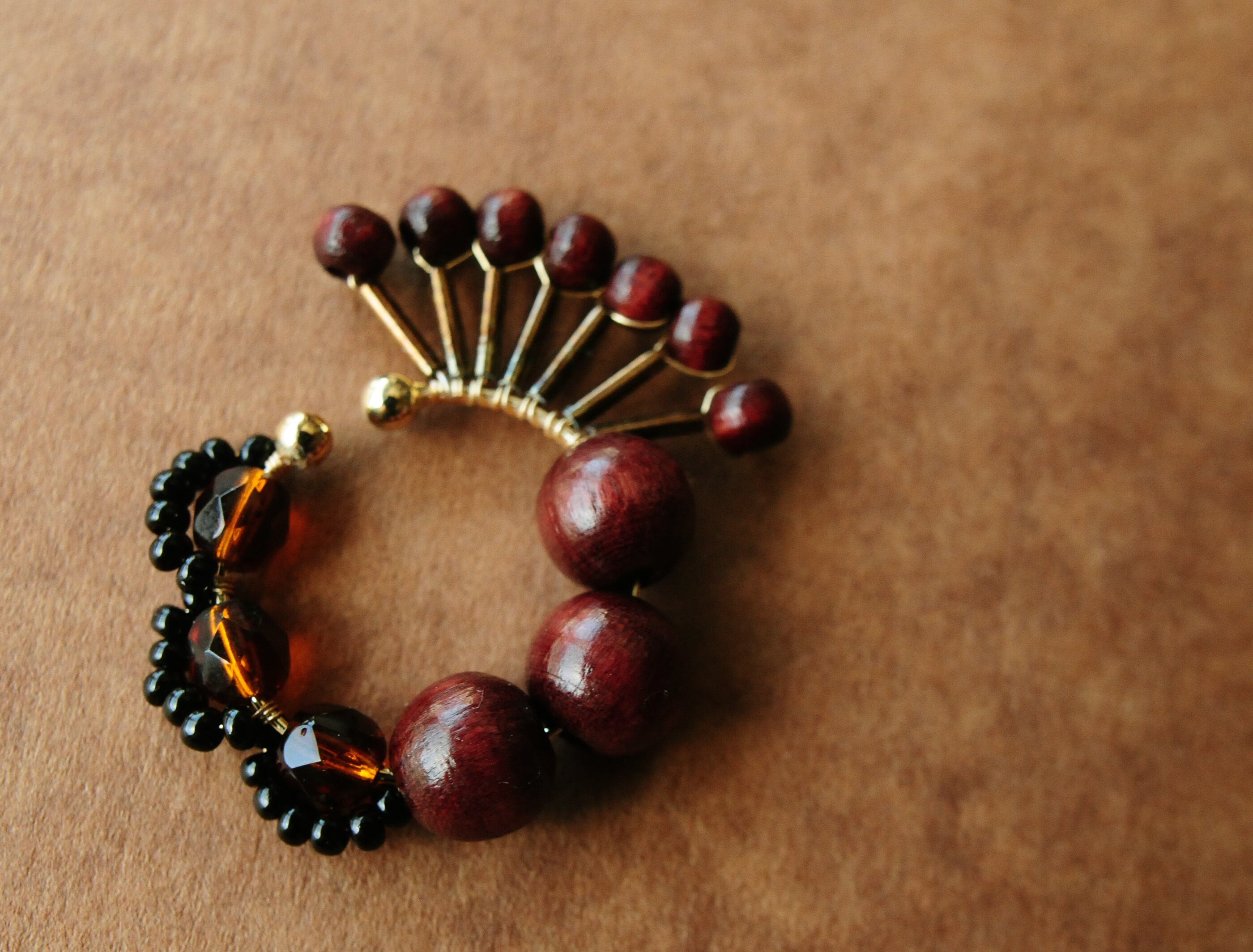＜Rollo～イロヅクビジュー～＞イヤーカフ『 ハミングバード/hummingbird 』<47/WOOD_Brown>