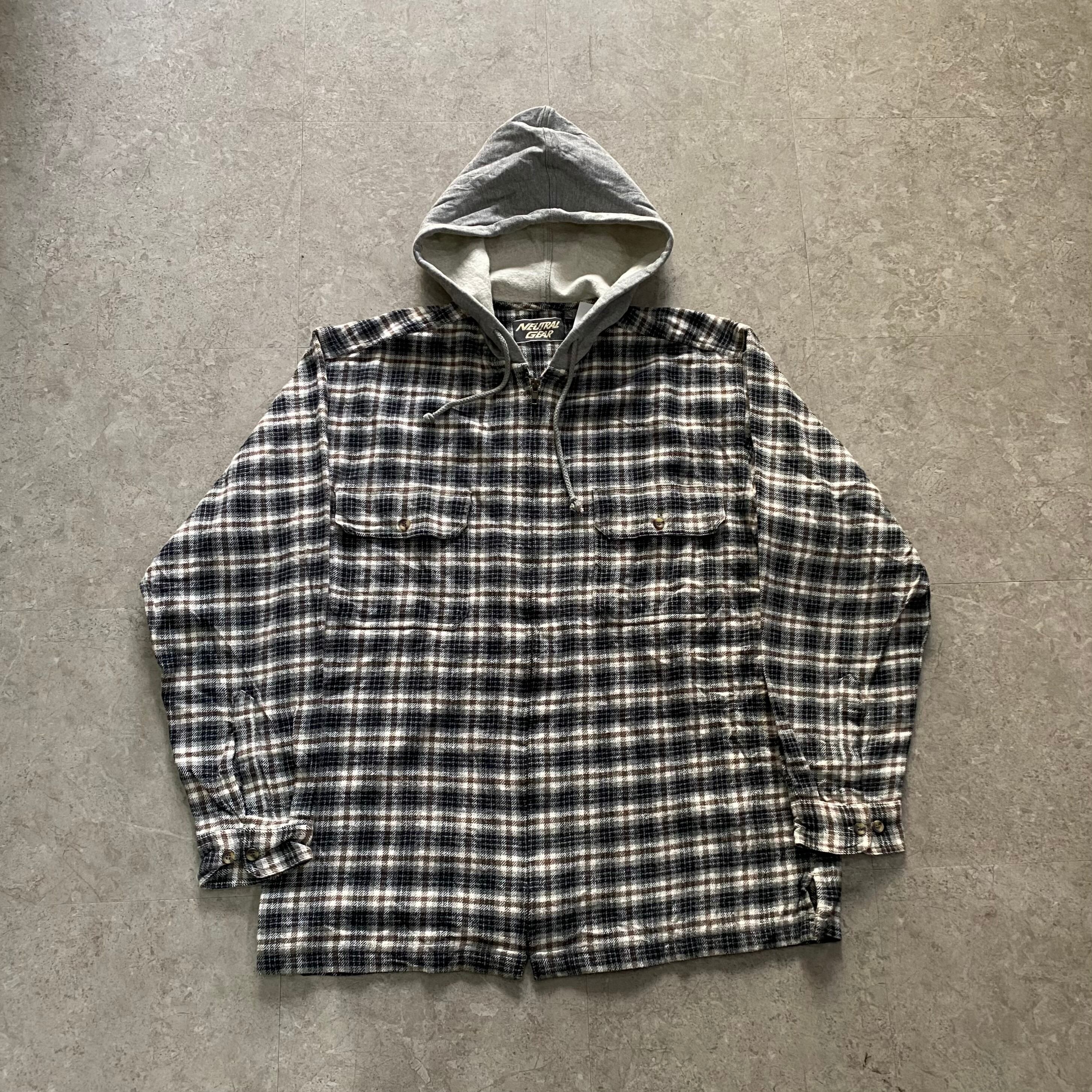 00s Neutral Gear flannel shirt hoodie【仙台店】