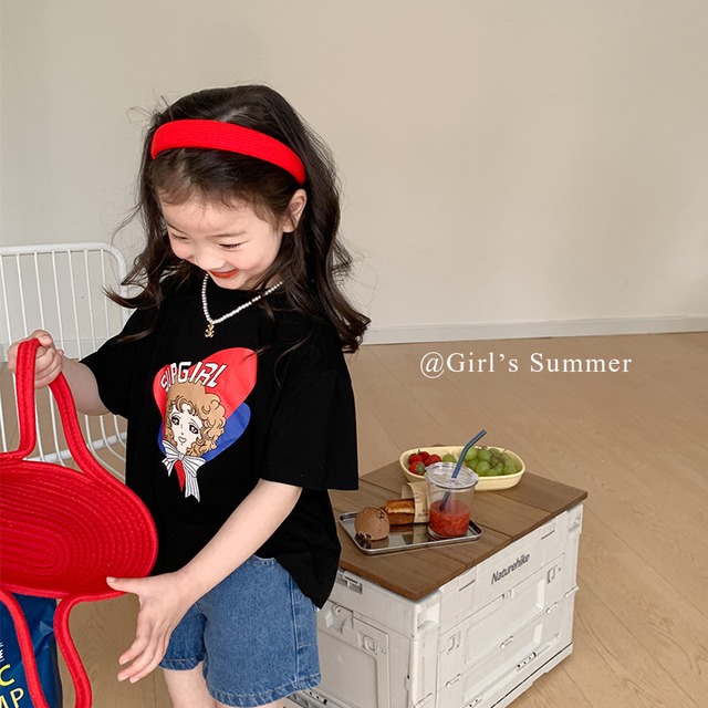 【KID】女の子シンプルカジュアルデニムハーフパンツ - 15