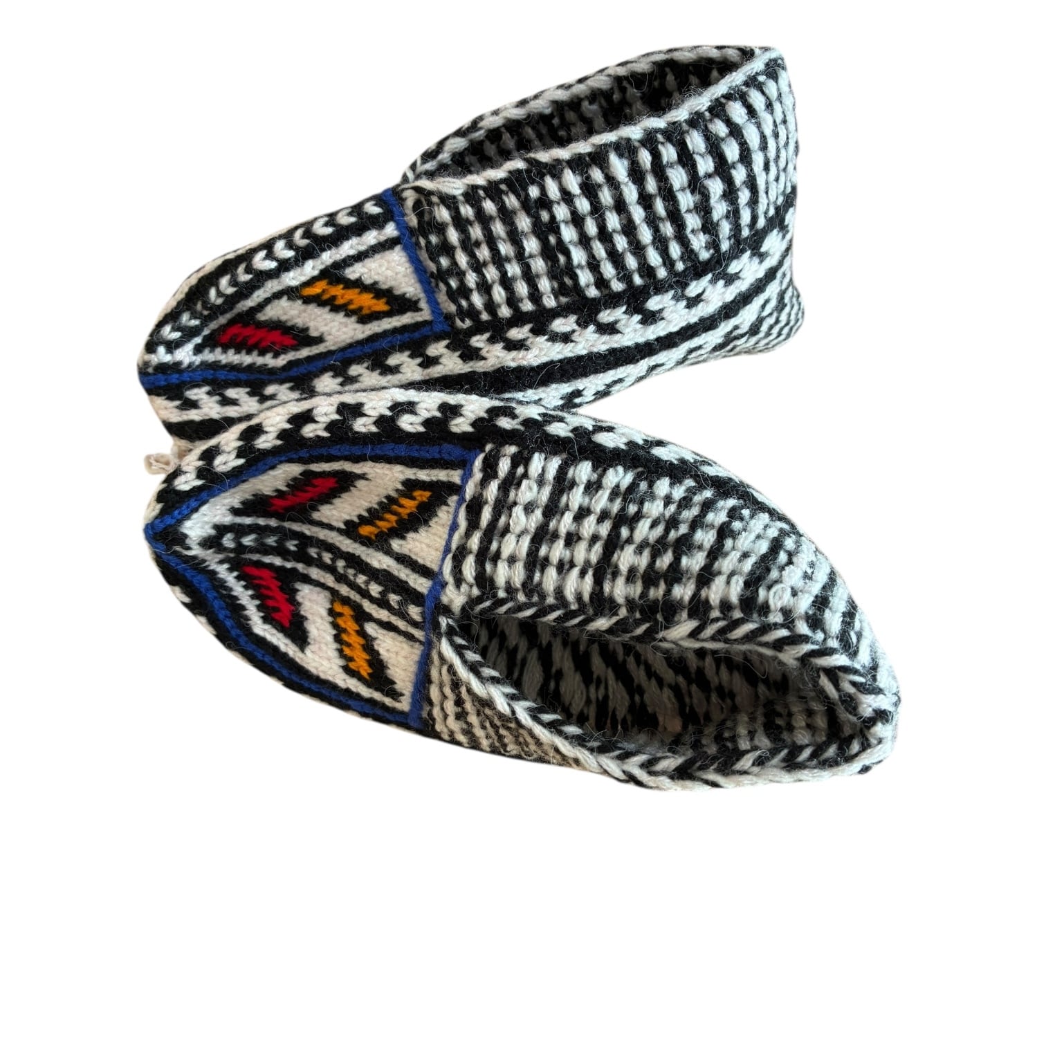 世界に1つだけのソックス・イラン製手編みルームソックス・ホワイト系