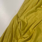 新品 タグ付き リネン混 CASTELBAJAC カステルバジャック フレンチスリーブ Tシャツ カットソー 42/イエロー レディース ゴルフ