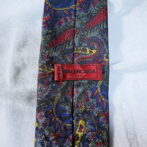 【Set C】"BALENCIAGA" "PURE SILK" paisley pattern necktie