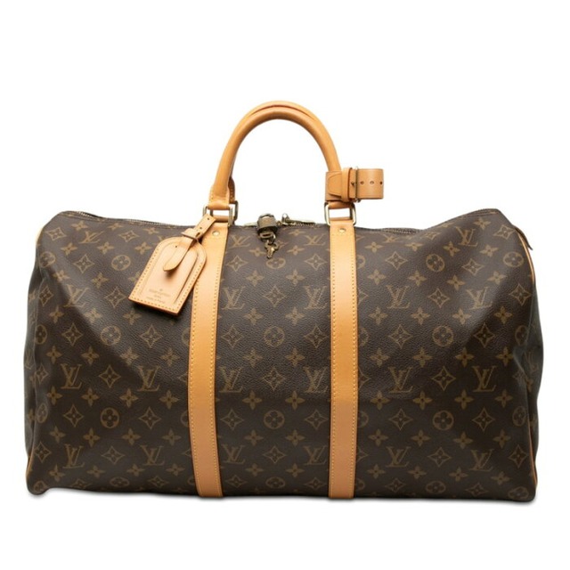 ルイ ヴィトン モノグラム キーポル50 ボストンバッグ ハンドバッグ M41426 ブラウン PVC レザー レディース LOUIS VUITTON 【中古】