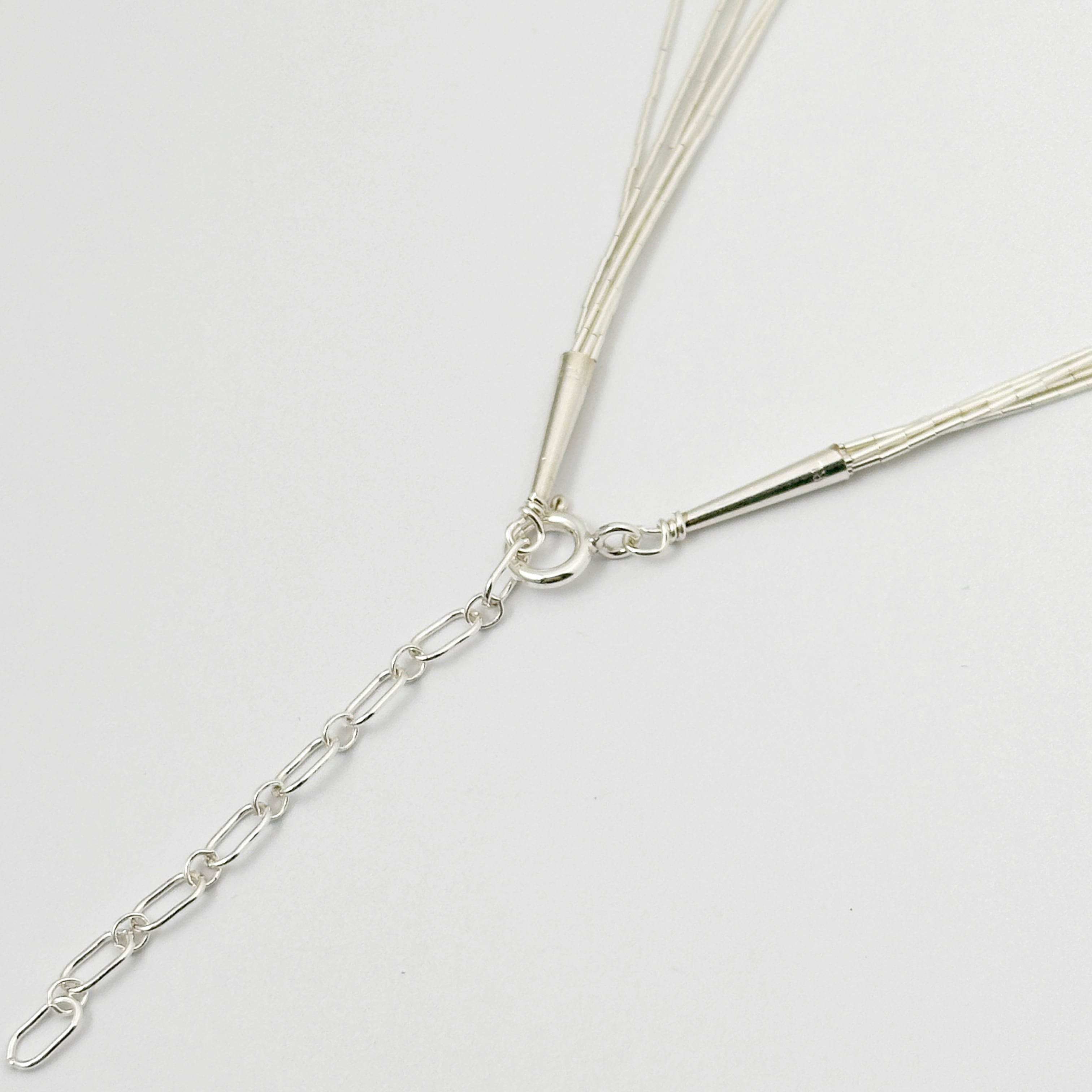 再入荷】リキッド シルバー ネックレス 5連 40cm+5cm《Indian Jewelry