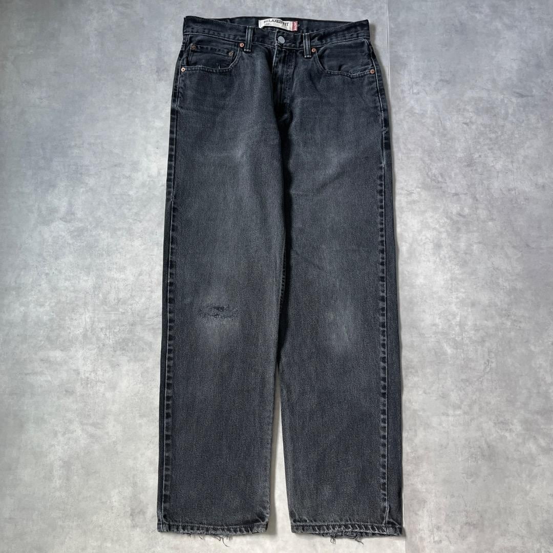 リーバイス550 Levis W32 ブラックデニムボトム 黒 古着 16925