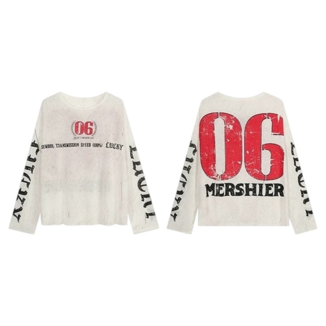 ビッグナンバリンググラフィックルーズフォルムTシャツ 1col R02472