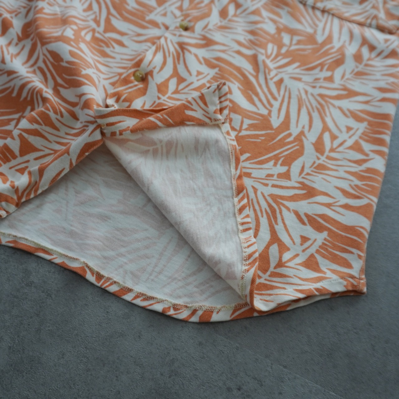 90s GAP Botanical Tropical Print Cotton Jersey Open Collar Shirt [L] 古着 - 8