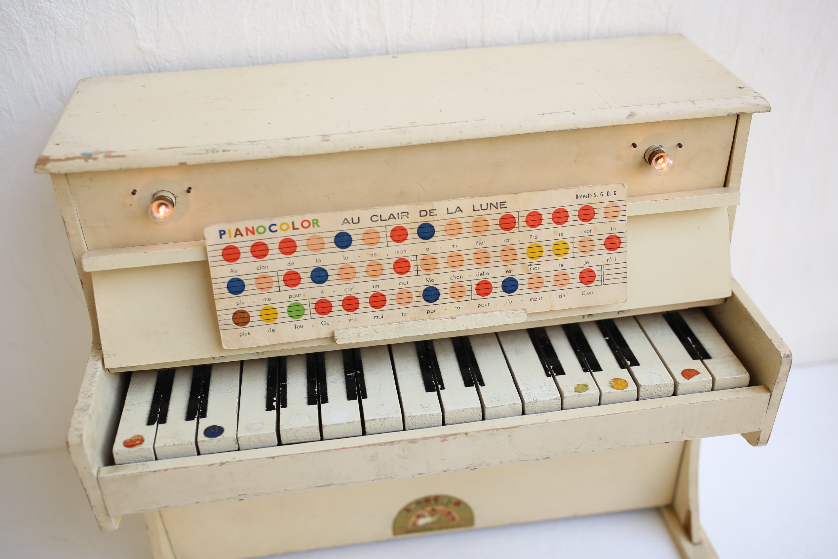 フランス アンティーク ヴィンテージ 木製トイピアノ 『PIANOCOLOR