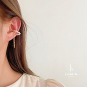 エレガントパールロングチェーンイヤーカフ