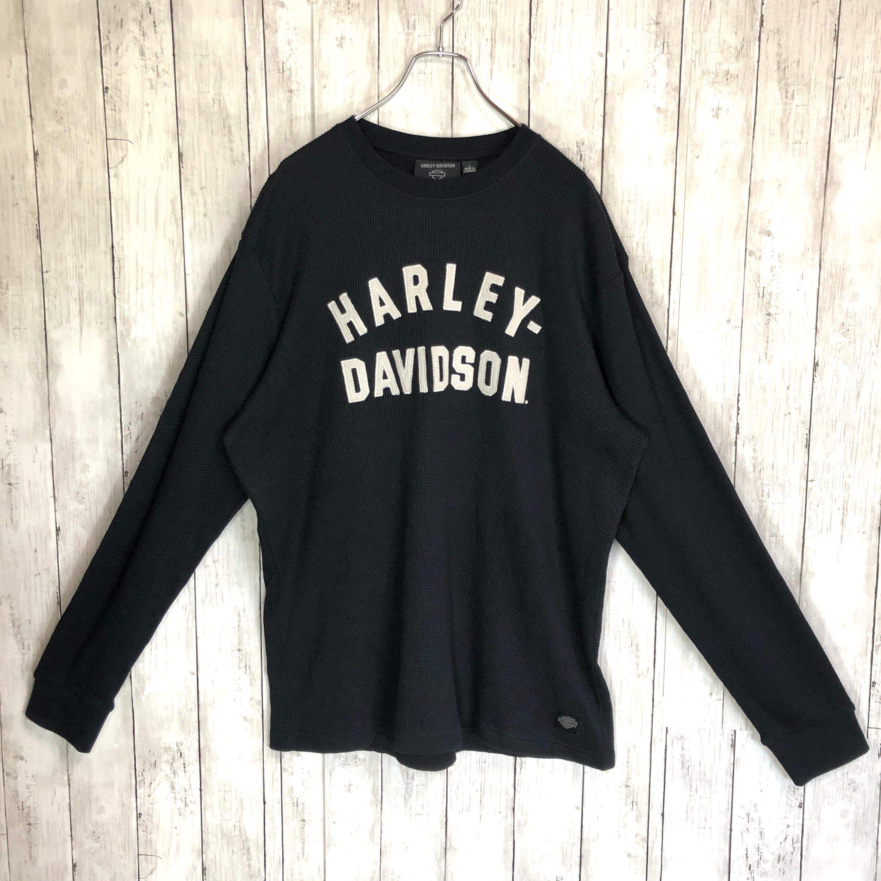 HARLEY-DAVIDSON　ハーレーダビッドソン　ロンT　ブラック　サーマルTシャツ