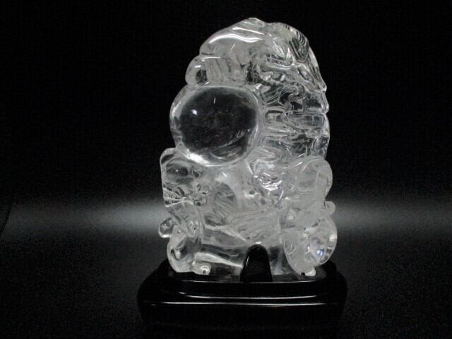 高級彫刻品　天然水晶龍　no,10